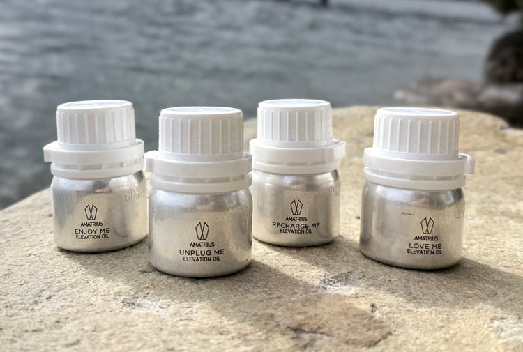 AMATRIUS Massage Elevation Oil – massage oil bundle with Impact Scent, emotional fragrance, scent and mood in travel bottle
